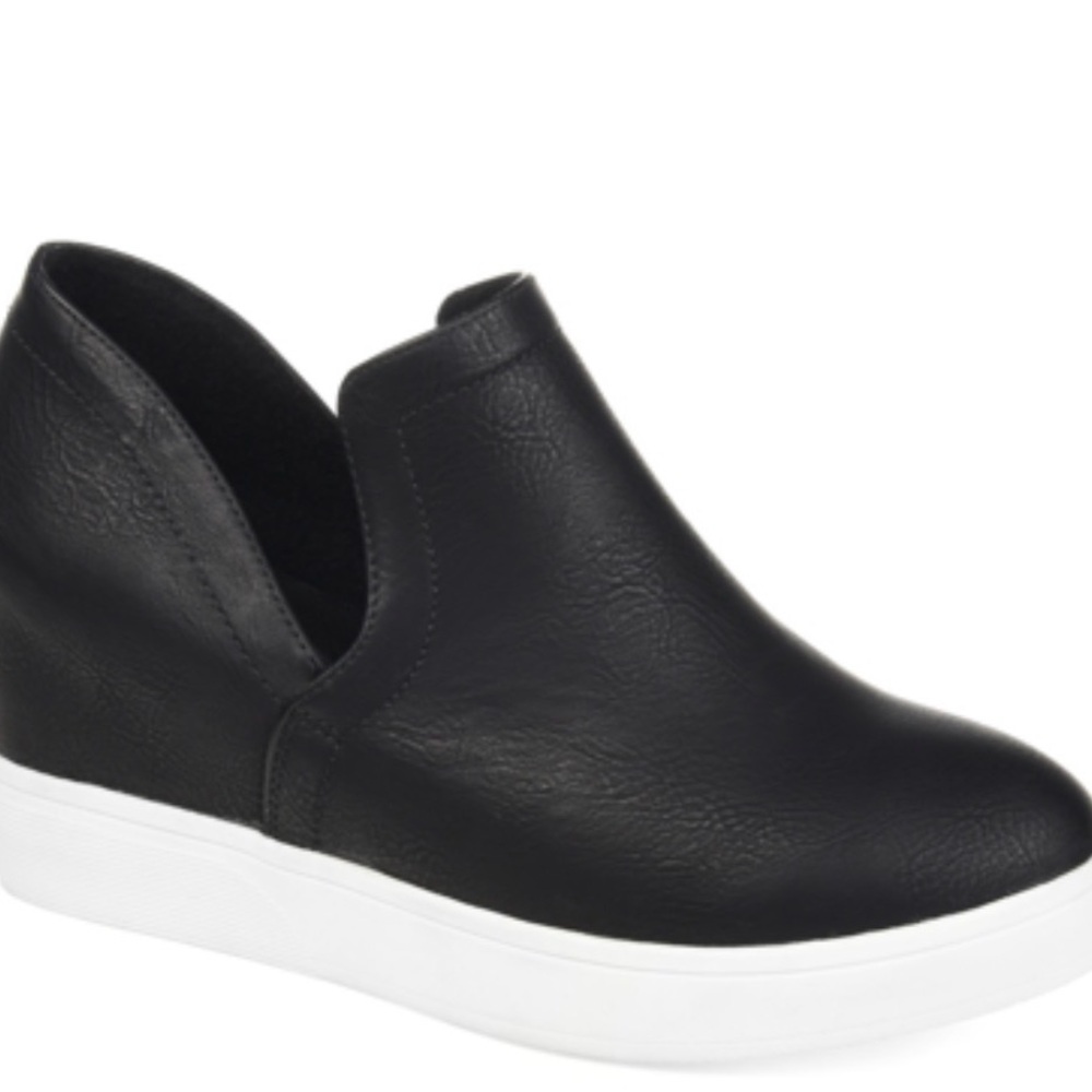 NWT Journee Collection Black Slip-On Sneakers New in Box
